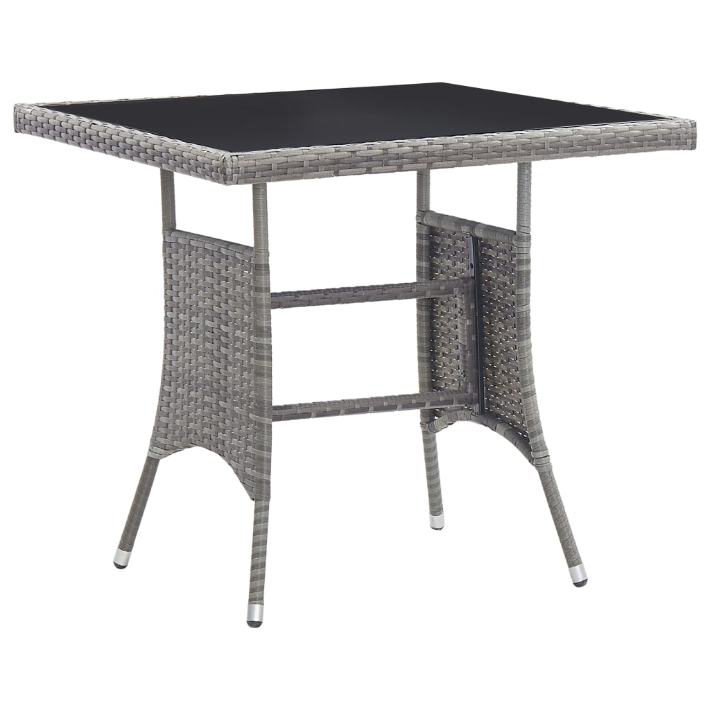 Garden Table Anthracite 80x80x74 cm Poly Rattan