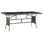 Garden Table Grey 170x80x74 cm Poly Rattan