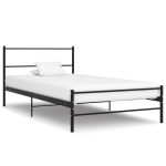 Bed Frame Black Metal 90×200 cm