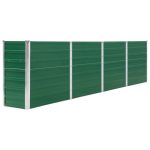 Raised Garden Bed 320x40x77 cm Galvanised Steel Green