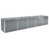 Garden Raised Bed Galvanised Steel 400x80x77 cm Grey