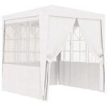 Professional Party Tent with Side Walls 2×2 m White 90 g/m²