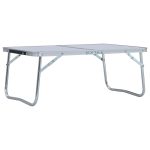 Folding Camping Table White Aluminium 60×40 cm