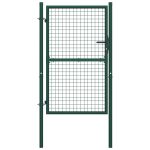 Fence Gate Steel 100×175 cm Green