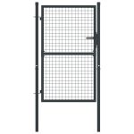 Mesh Garden Gate Galvanised Steel 100×175 cm Grey