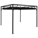 Garden Gazebo with Retractable Roof Canopy 3×3 m Anthracite