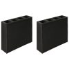 Garden Raised Bed with 4 Pots 2 pcs Poly Rattan Black(2×41084)