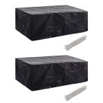 Garden Furniture Covers 2 pcs 8 Eyelets 200x160x70 cm