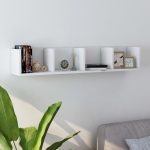 CD Wall Shelf White 100x18x18 cm Engineered Wood