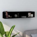 CD Wall Shelf Black 100x18x18 cm Engineered Wood