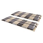 Slatted Bed Bases 2 pcs with 42 Slats 7 Zones 90×200 cm