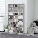 CD Cabinet Concrete Grey 102x16x177.5 cm Engineered Wood