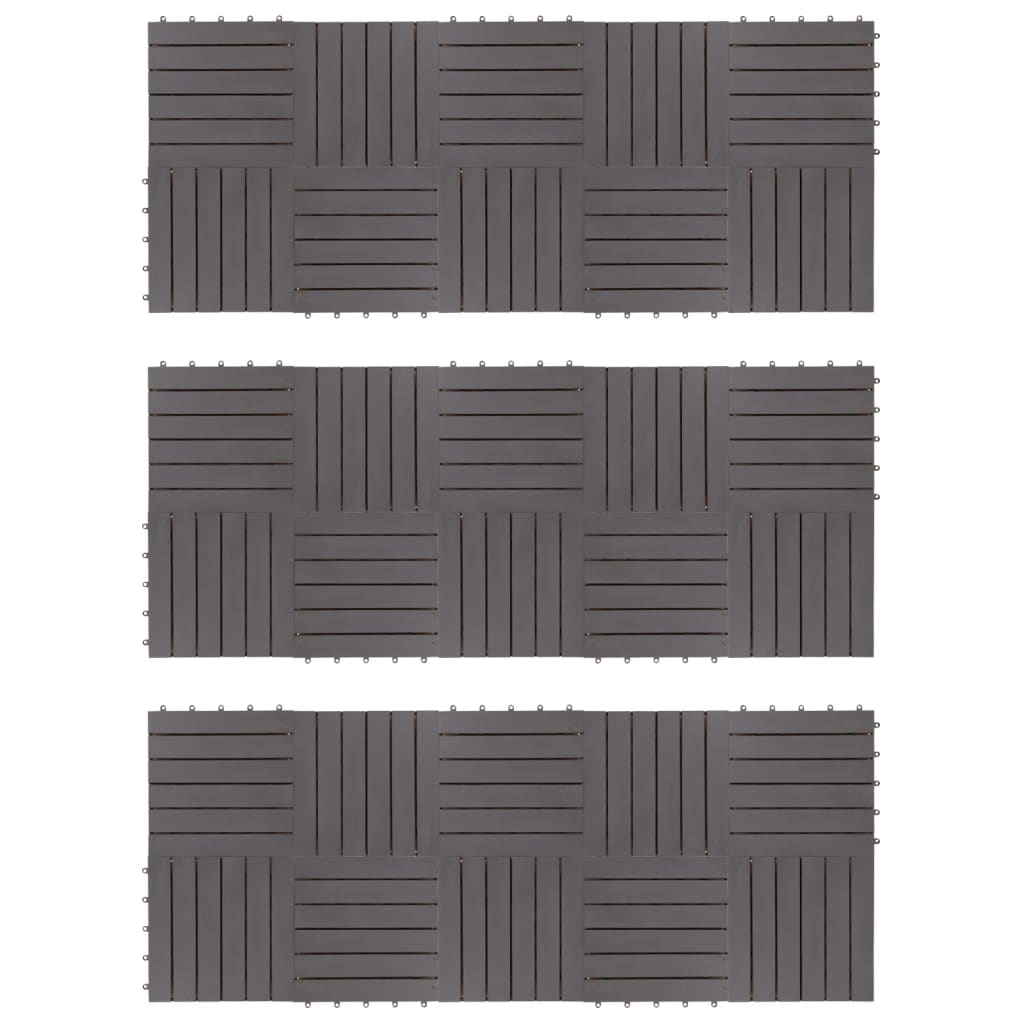 Decking Tiles 30 pcs Grey Wash 30×30 cm Solid Acacia Wood