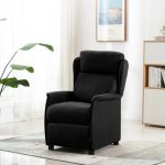 Recliner Chair Black Fabric