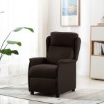 Recliner Chair Dark Brown Fabric