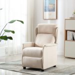 Recliner Chair Cream Fabric