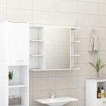 Bathroom Mirror Cabinet White 80×20.5×64 cm Engineered Wood