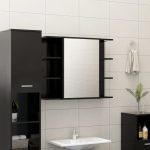 Bathroom Mirror Cabinet Black 80×20.5×64 cm Engineered Wood