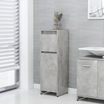 Bathroom Cabinet Concrete Grey 30x30x95 cm Engineered Wood