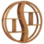 Yin Yang Wall Shelf 100x20x100 cm Solid Teak Wood