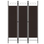 3-Panel Room Divider Brown 120×180 cm