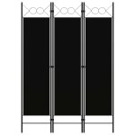 3-Panel Room Divider Black 120×180 cm