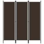 3-Panel Room Divider Brown 150×180 cm