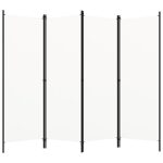 4-Panel Room Divider White 200×180 cm