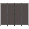 4-Panel Room Divider Anthracite 200×180 cm