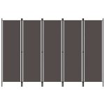 5-Panel Room Divider Anthracite 250×180 cm