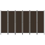 6-Panel Room Divider Brown 300×180 cm