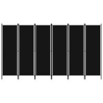 6-Panel Room Divider Black 300×180 cm