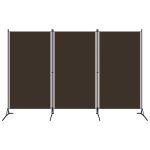 3-Panel Room Divider Brown 260×180 cm