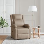 Recliner Chair Cappuccino Faux Leather