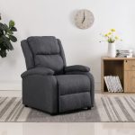 Recliner Chair Dark Grey Fabric