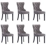 Dining Chairs 6 pcs Grey Velvet