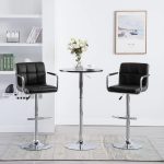 Bar Stools 2 pcs Black Faux Leather