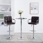 Bar Stools 2 pcs Brown Faux Leather