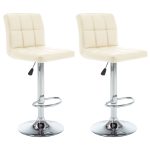 Bar Stools 2 pcs Cream Faux Leather