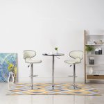 Bar Stools 2 pcs Cream Faux Leather