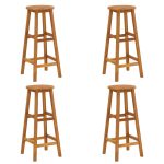 Bar Stools 4 pcs Solid Acacia Wood