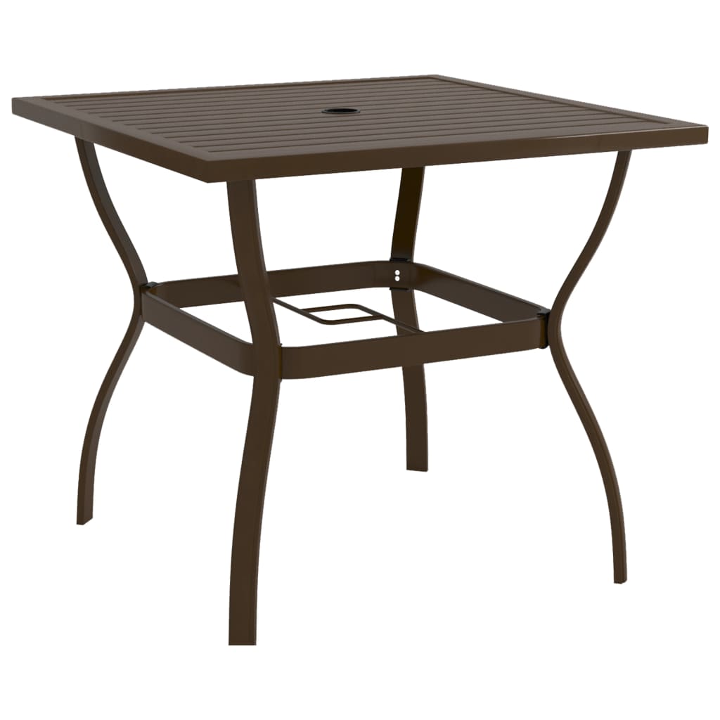 Garden Table Brown 81.5×81.5×72 cm Steel