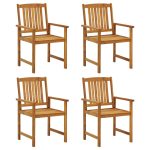 Garden Chairs 4 pcs Solid Acacia Wood