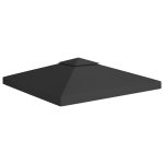 2-Tier Gazebo Top Cover 310 g/m² 3×3 m Black