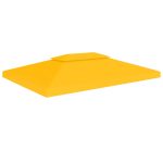 2-Tier Gazebo Top Cover 310 g/m² 4×3 m Yellow