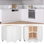 Corner Bottom Cabinet White 75.5×75.5×81.5 cm Engineered Wood