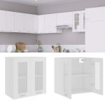 Hanging Glass Cabinet White 60x31x60 cm Engineered Wood