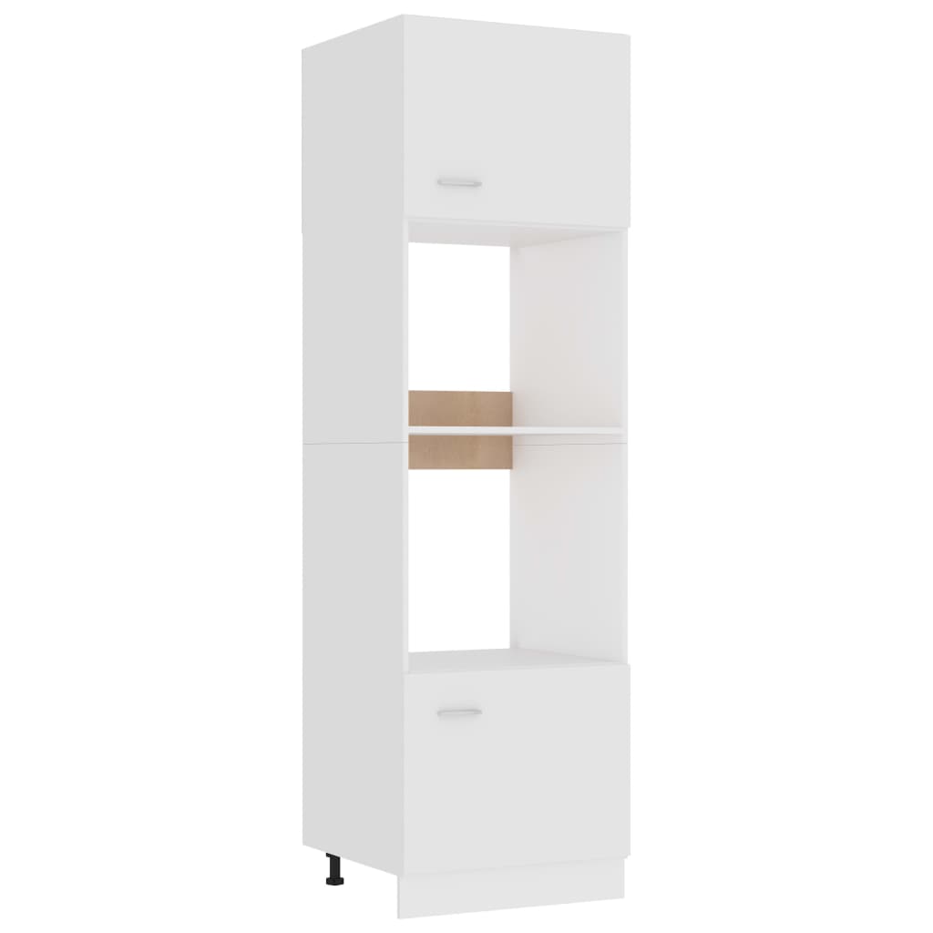 Microwave Cabinet White 60x57x207 cm Engineered Wood