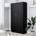 Book Cabinet Black 82.5×30.5×150 cm Engineered Wood