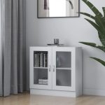 Vitrine Cabinet White 82.5×30.5×80 cm Engineered Wood